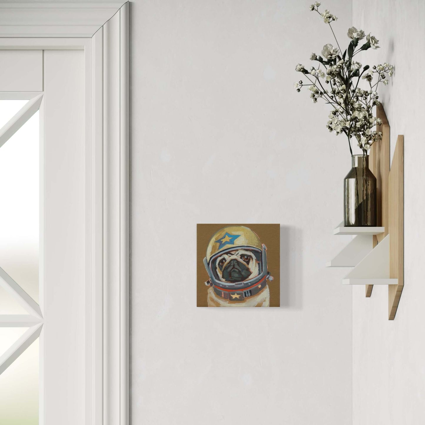 Canvas print, Rocket Pug, 20 x 20 cm