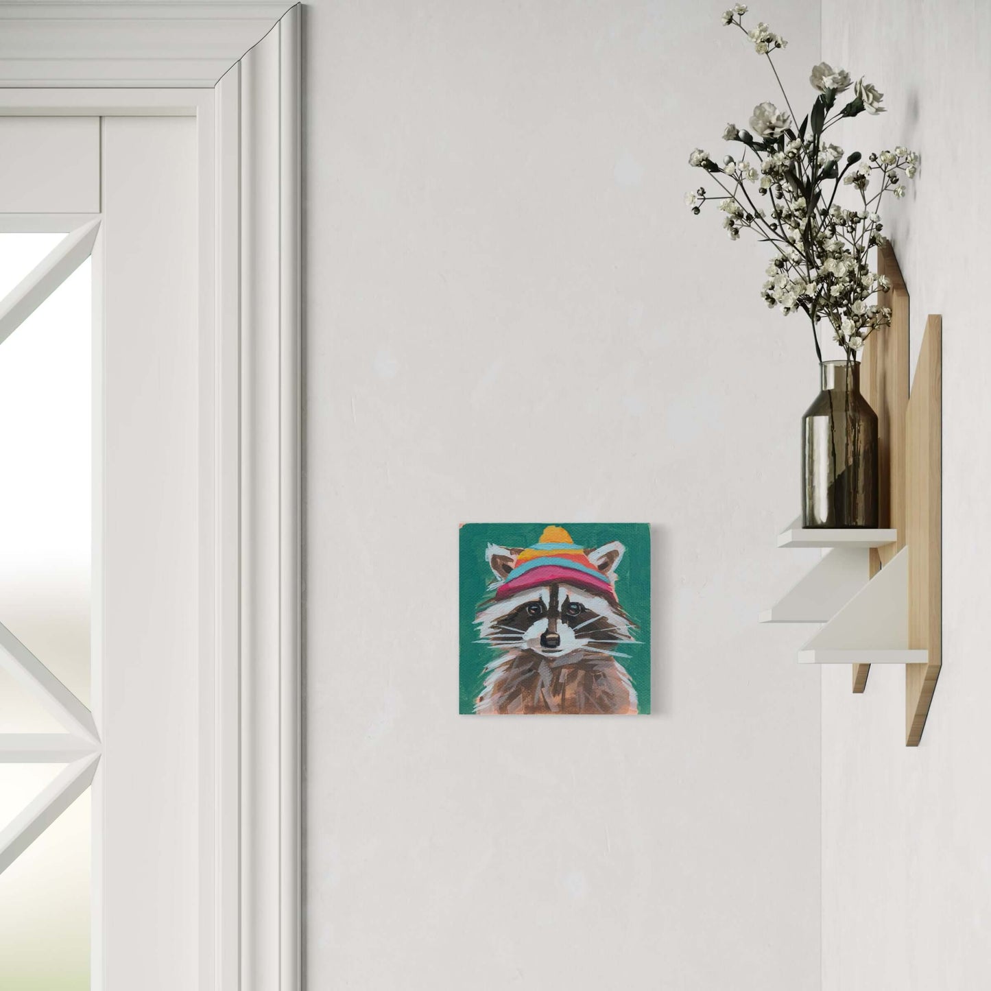 Canvas print, woolen hat wearer, 20 x 20 cm,