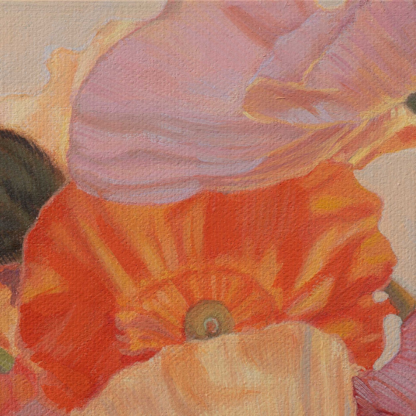 Poppies, unique piece, acrylic paint on MDF board, 20 x 20 cm