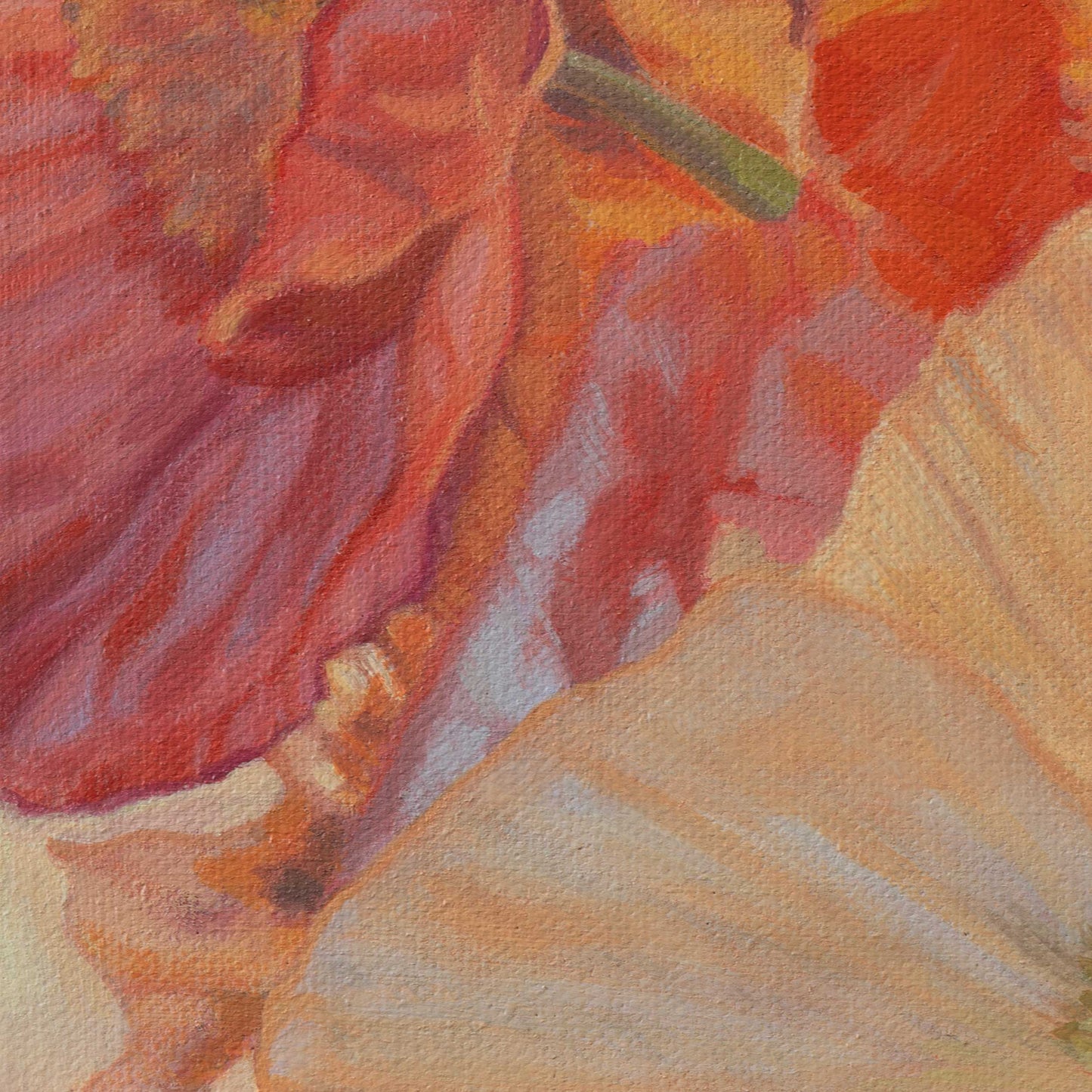 Poppies, unique piece, acrylic paint on MDF board, 20 x 20 cm