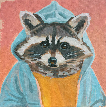 Digga, unique piece, acrylic paint on a canvas board, 20x20 cm