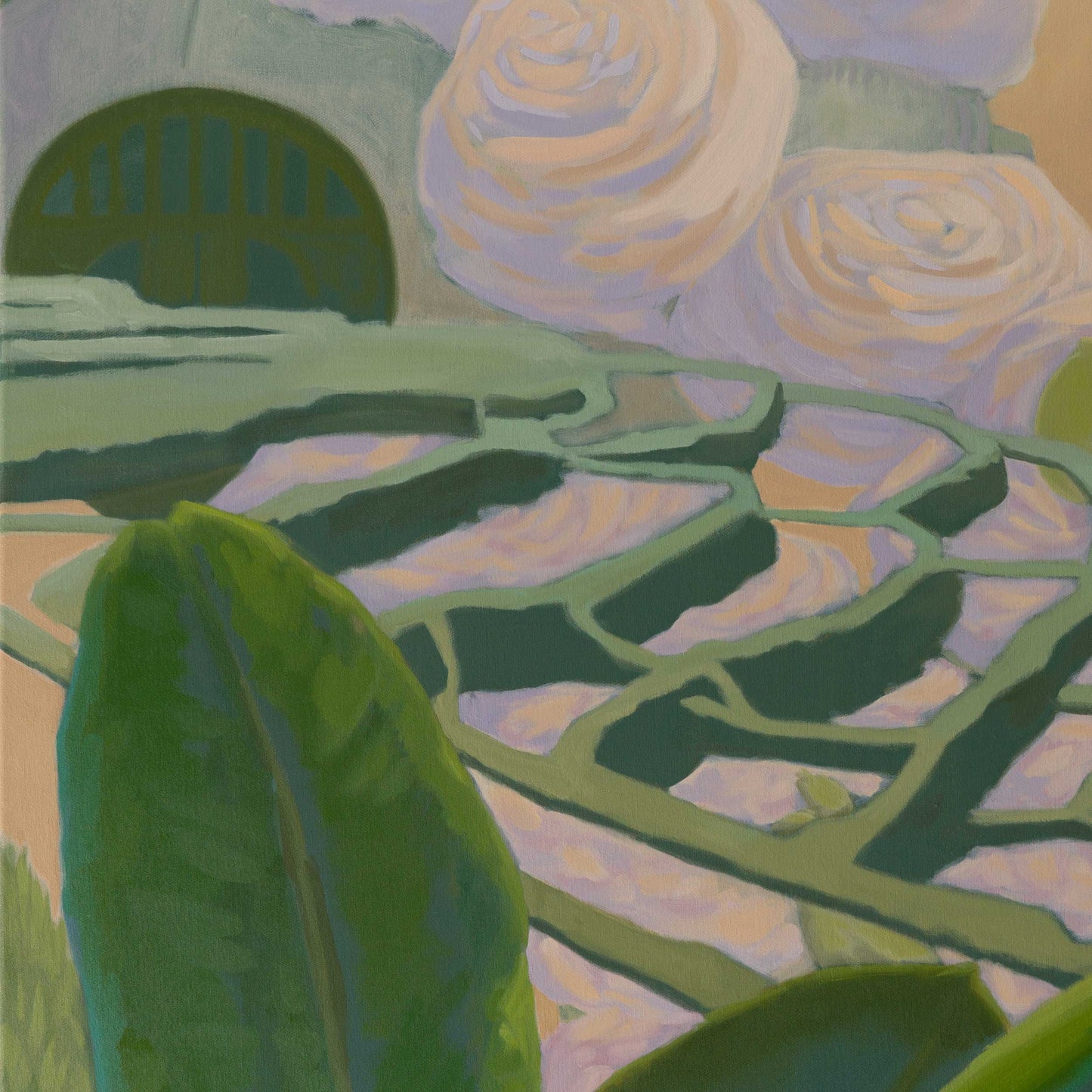 2019, Rosen und Terrasse, 150 x 100