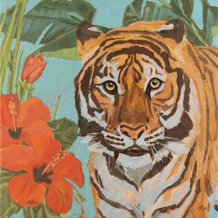 Tiger, oil paint on canvas, 40 x 40 cm