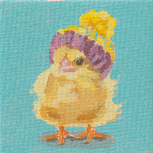 Pocket Art, Fine Art Print auf Büttenpapier im Rahmen, 10 x 10 cm, Bibi