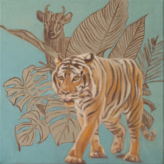  Oil painting on canvas, 30 x 30 cm, Tiger