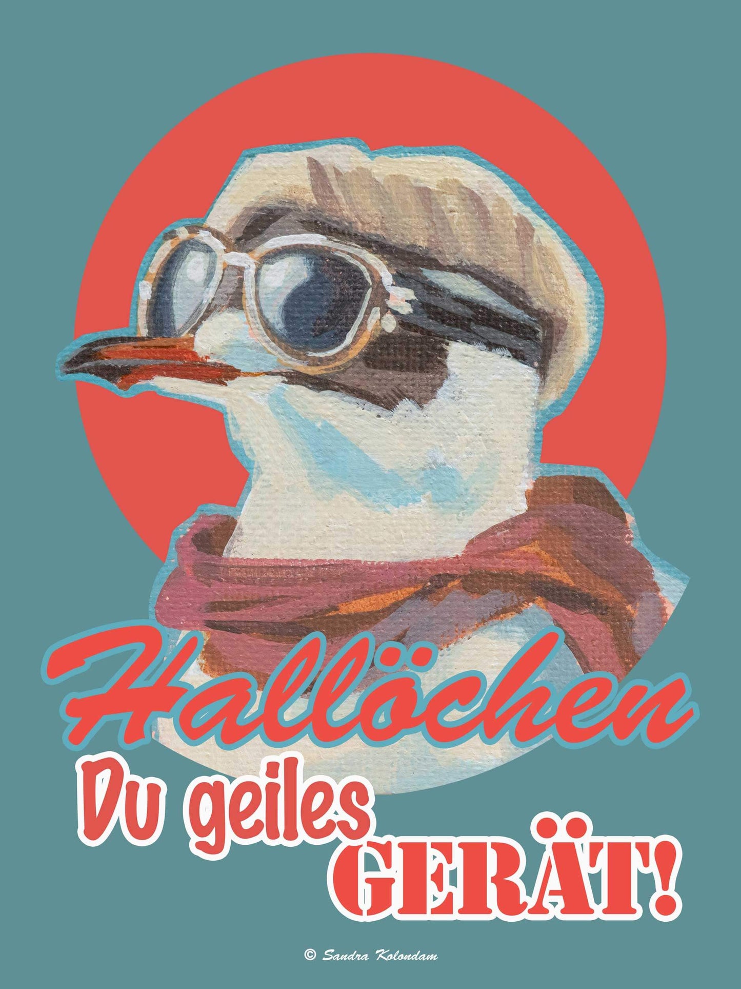 Eine Styler Möwe auf einem Poster und einem coolen Spruch im Retro Look.