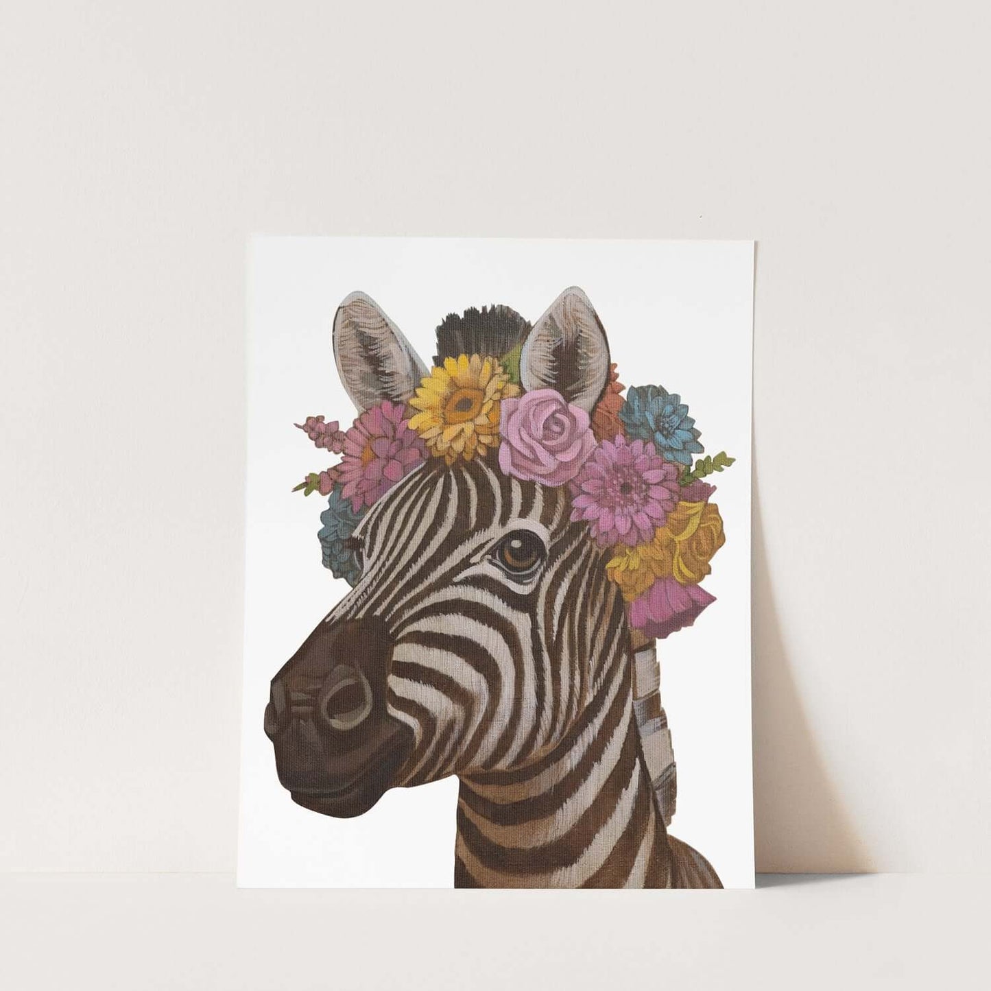 Print, flower child zebra, 20 x 20 cm, 25 x 30 cm