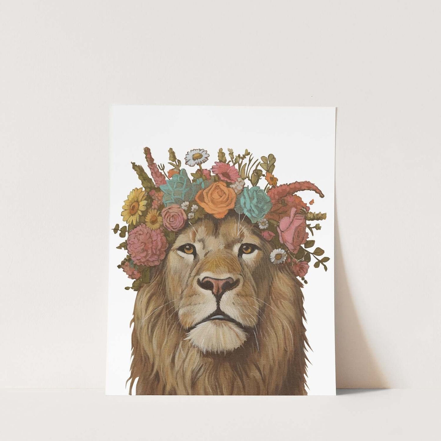 Print, Flower Child Lion, 20 x 20 cm, 25 x 30 cm