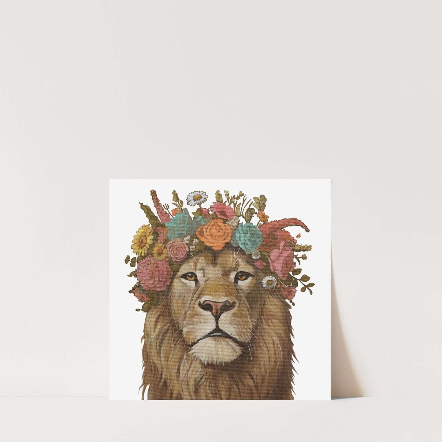 Print, Flower Child Lion, 20 x 20 cm, 25 x 30 cm