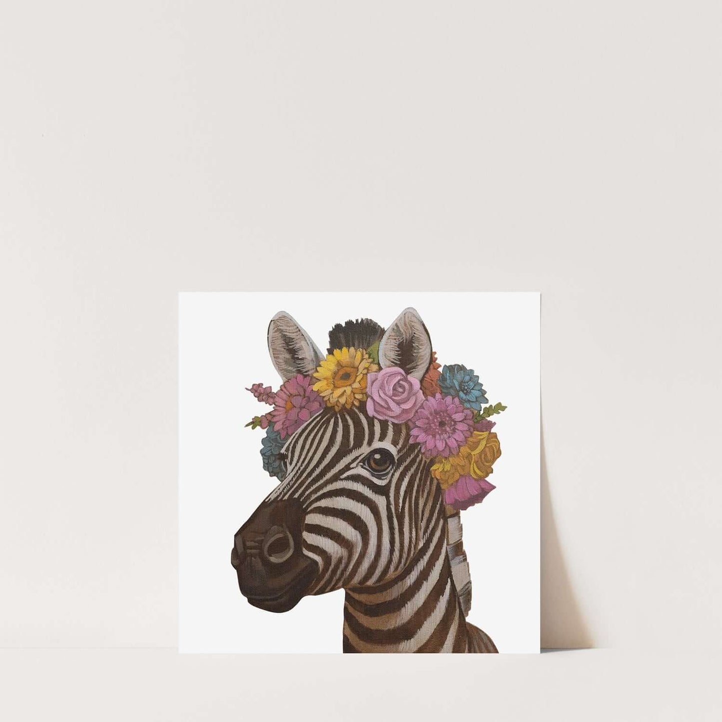 Print, flower child zebra, 20 x 20 cm, 25 x 30 cm