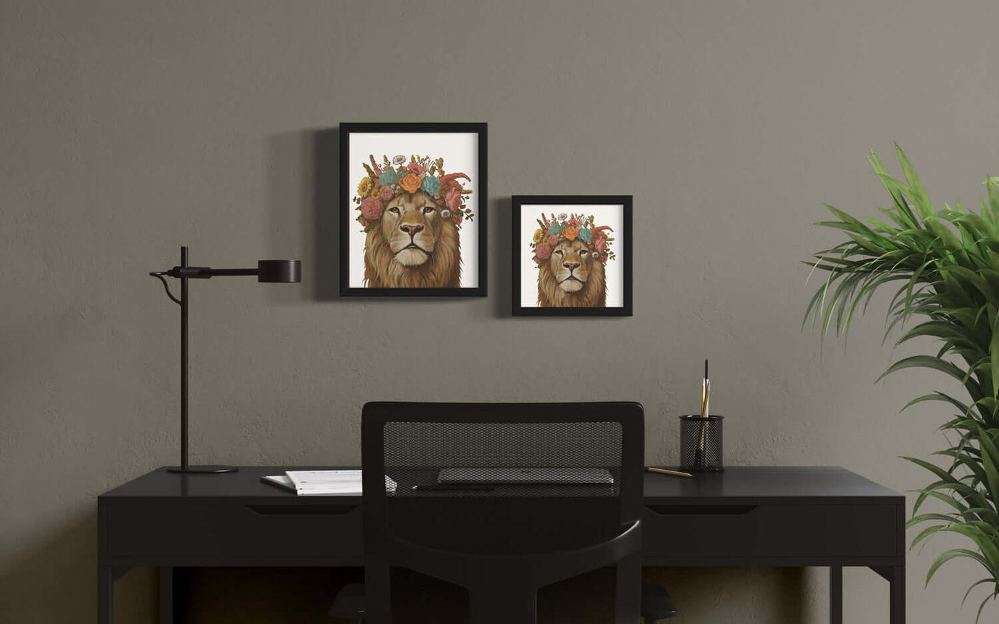 Print, Flower Child Lion, 20 x 20 cm, 25 x 30 cm