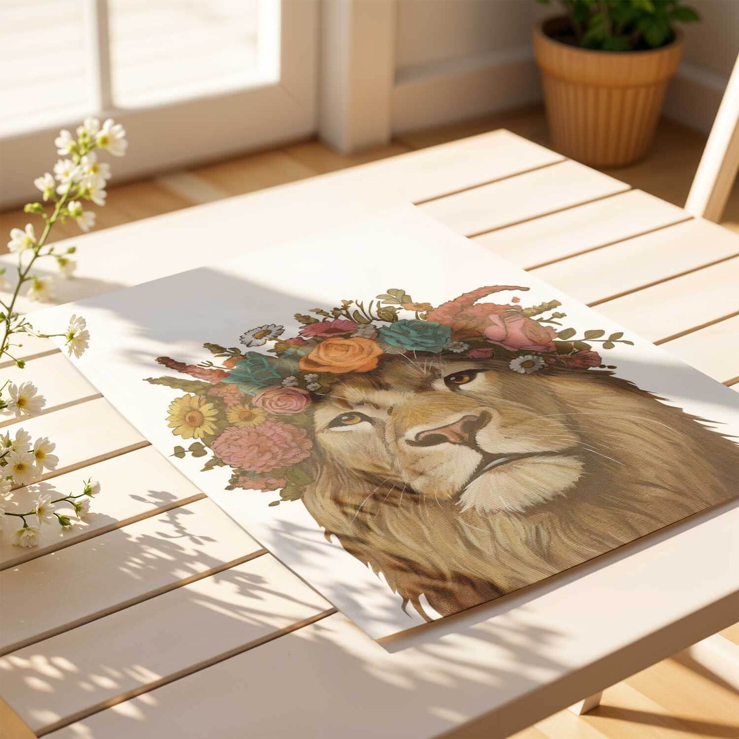 Print, Flower Child Lion, 20 x 20 cm, 25 x 30 cm