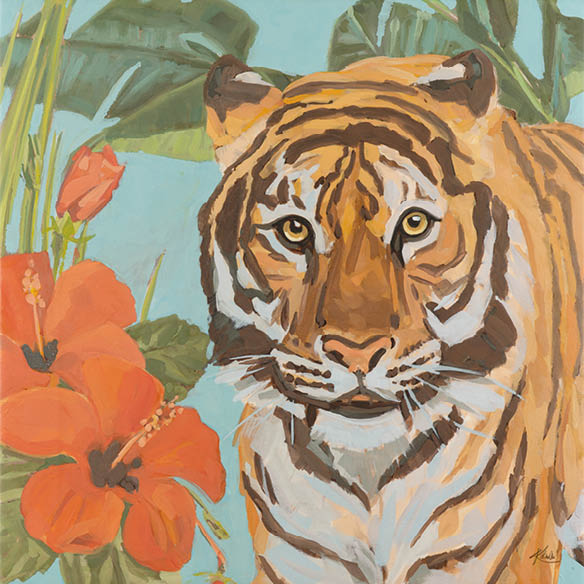 Carte d'art, Tigre de Sumatra Harimau, 20x20 cm