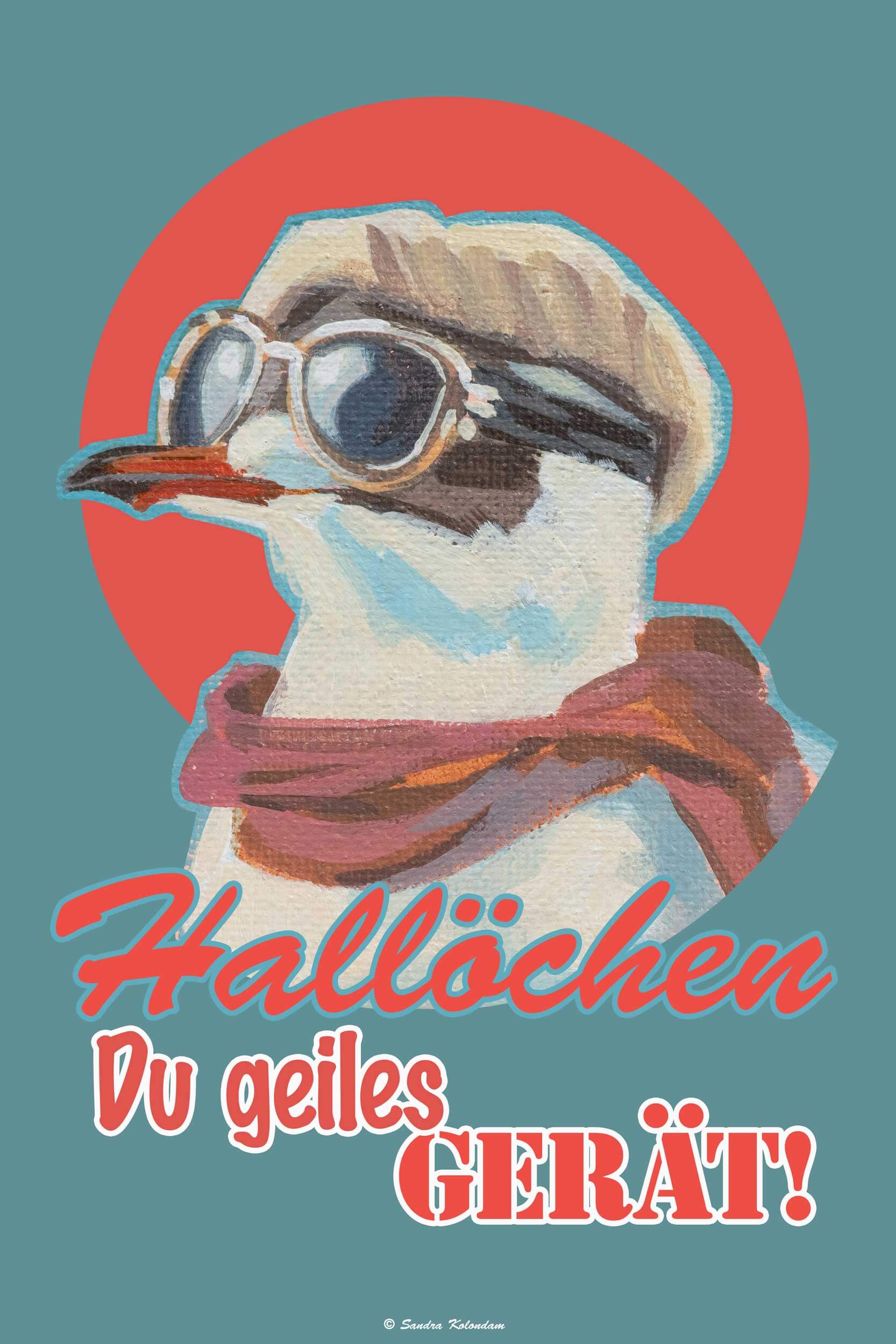 Eine Styler Möwe auf einem Poster und einem coolen Spruch im Retro Look.