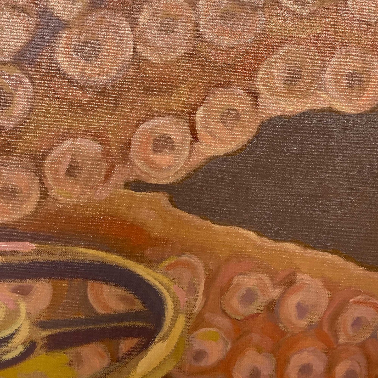 2019, Zahnräder und Oktopus, 70 x 100 cm