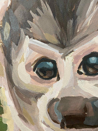 Monkey, oil paint on canvas, 40 x 40 cm