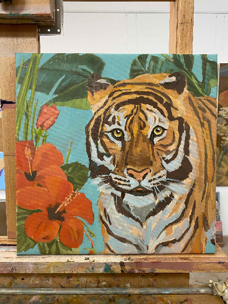 Tiger, oil paint on canvas, 40 x 40 cm
