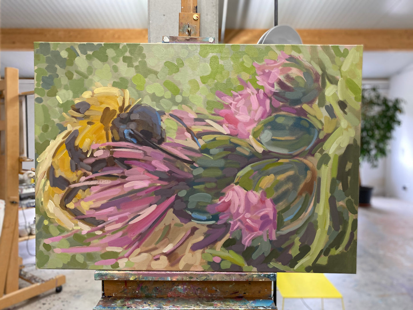 2020, bumblebees, 100 x 70 cm