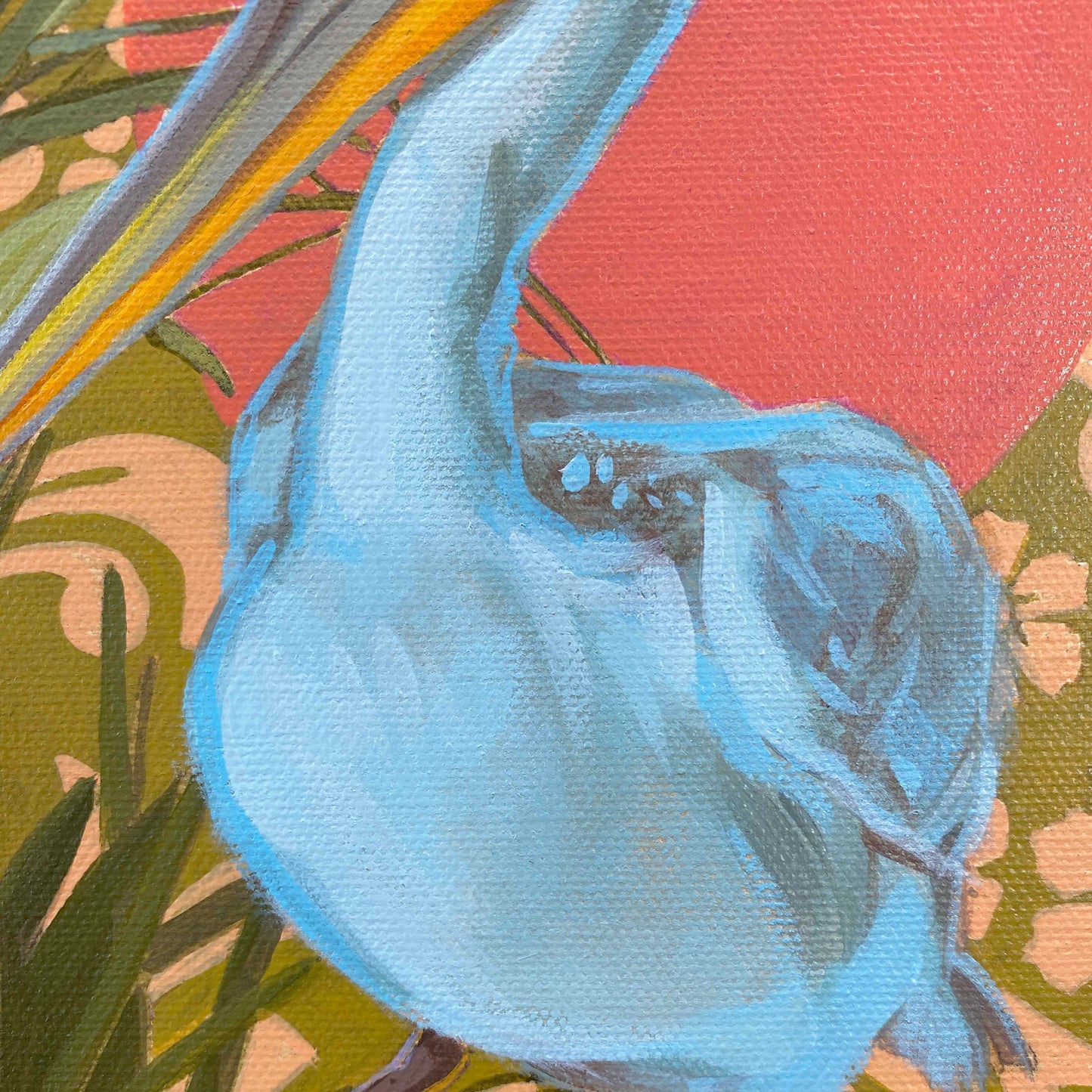 Pelikan, Unikat, Malerei, handgemaltes Einzelstück, 20x20 cm gerahmt