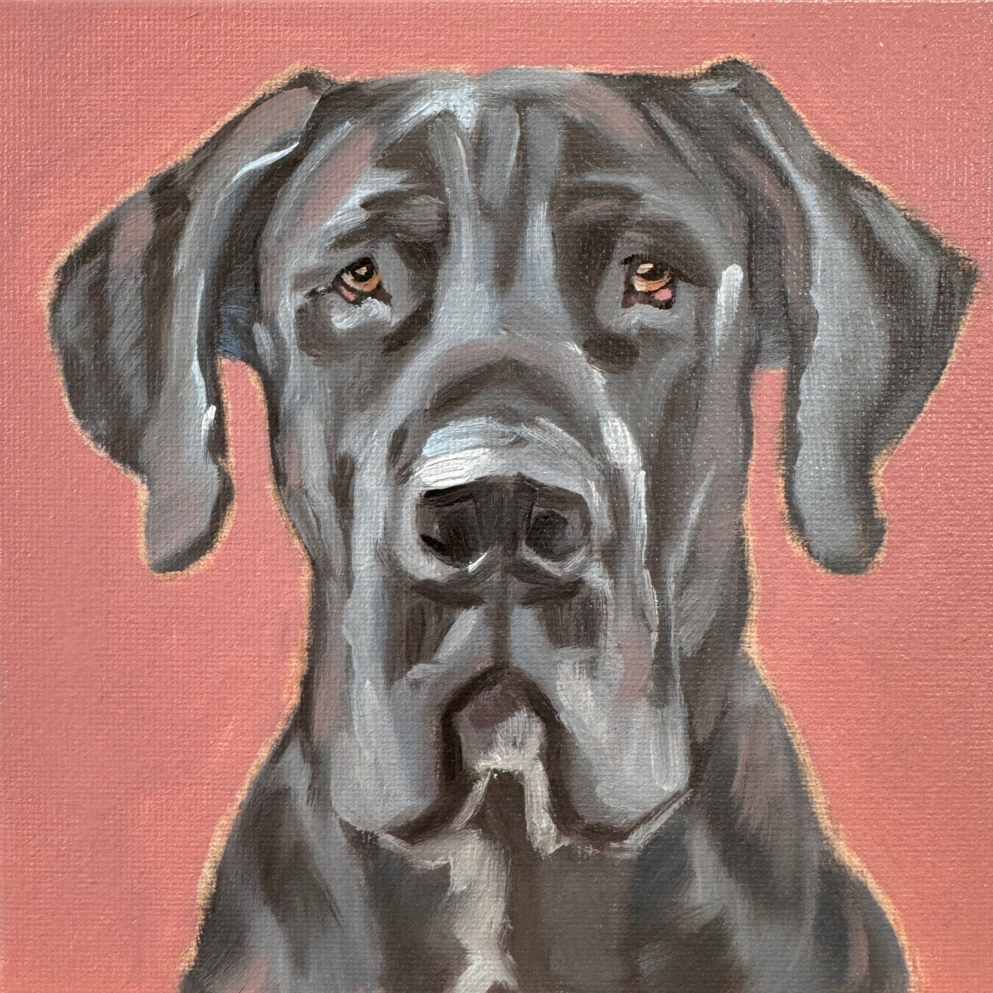 Daily Painting 24.04.2024, Deutsche Dogge, 15 x 15 cm