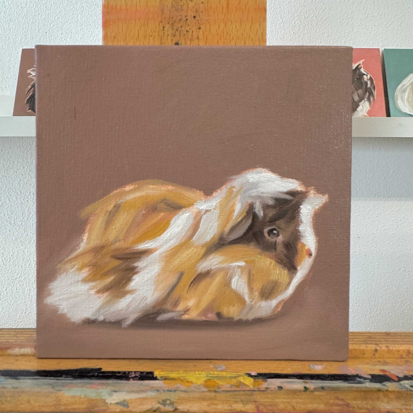 Daily Painting, 20.04.2024, Meerschweinchen, 15 x 15 cm