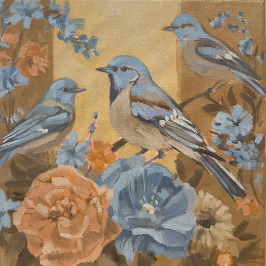 Flowers, unique, oil painting on canvas, hand-painted single piece, 30x 30 cm