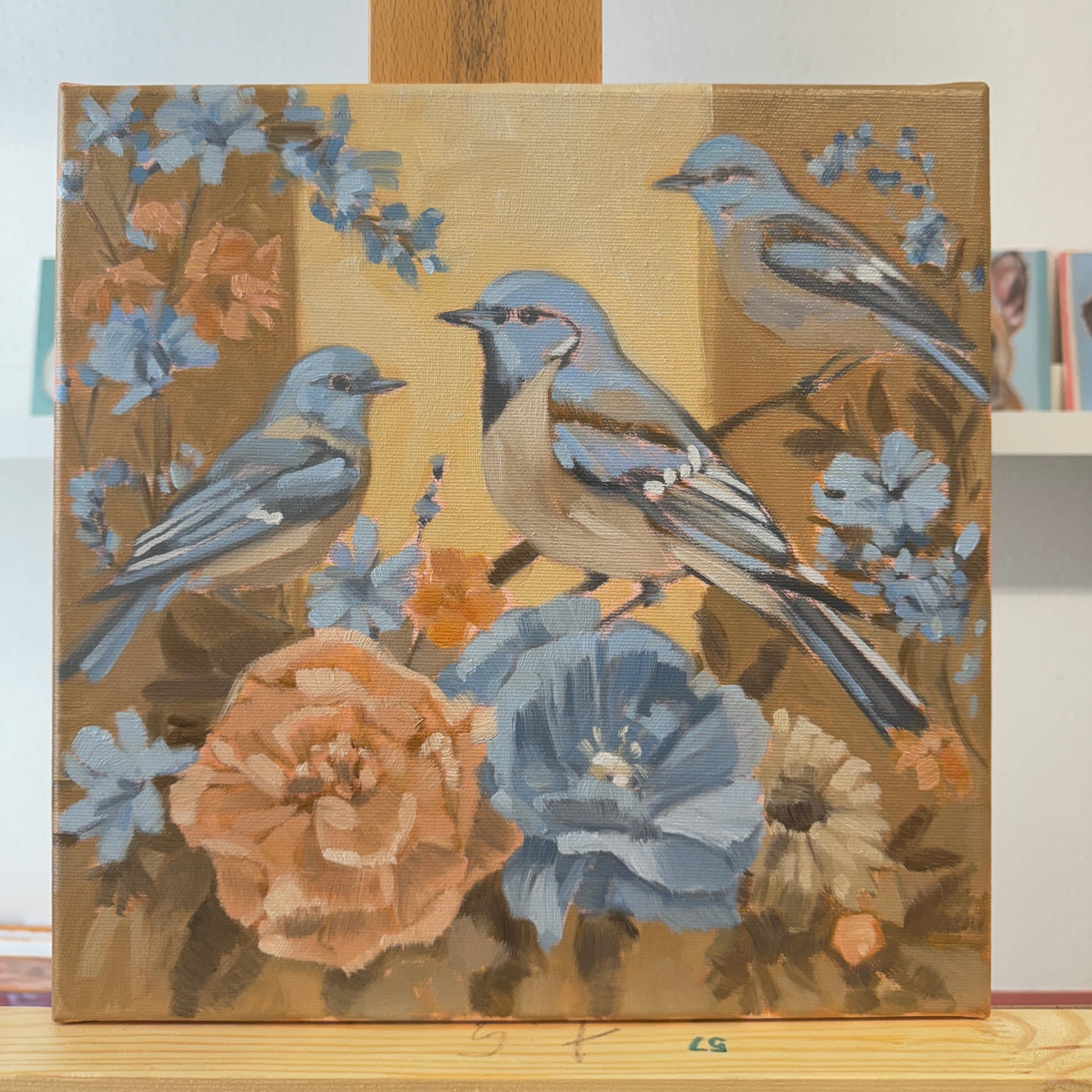 Flowers, unique, oil painting on canvas, hand-painted single piece, 30x 30 cm