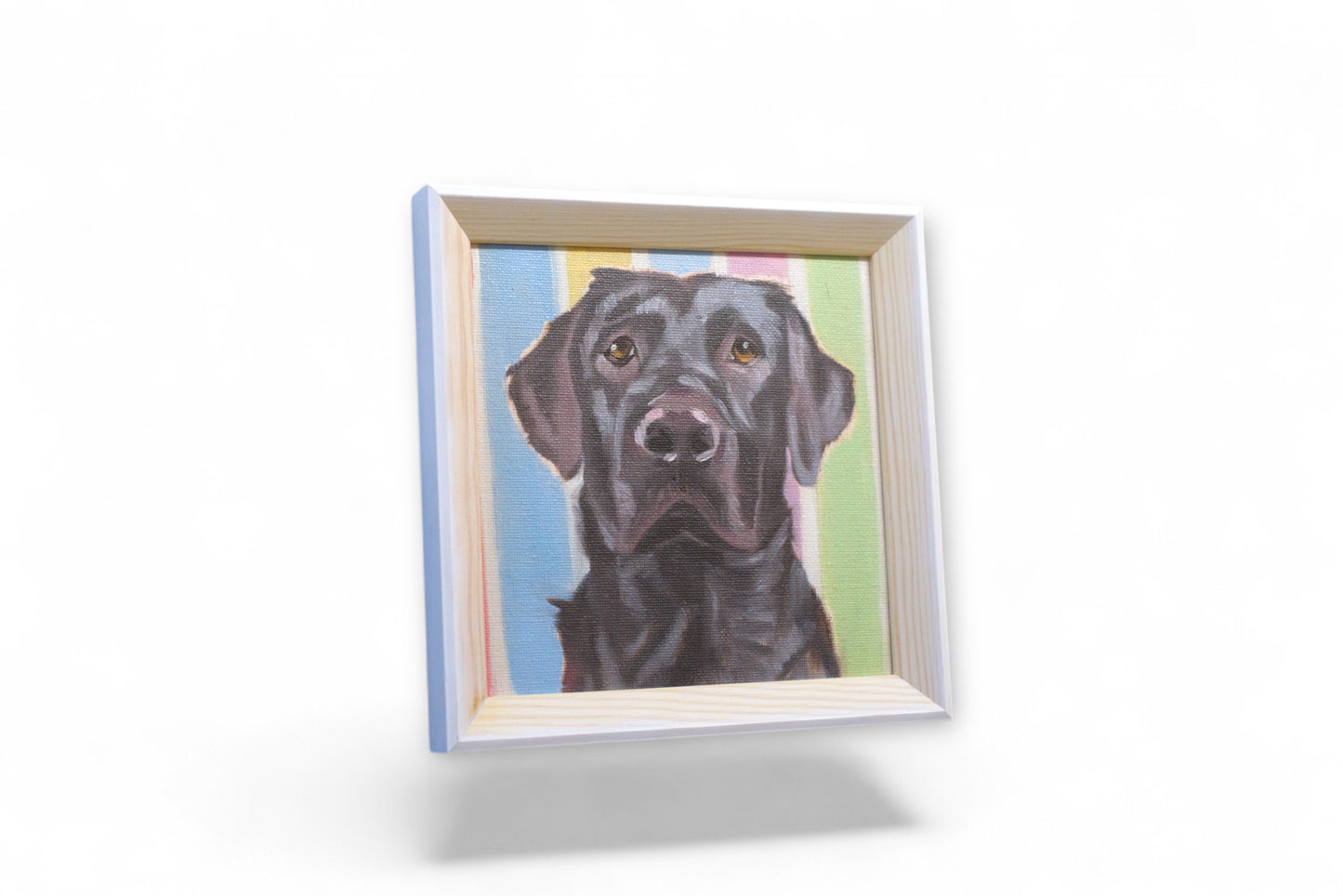 Daily Painting, oil painting on canvas board, including picture frame, 15 x 15 cm, Labrador