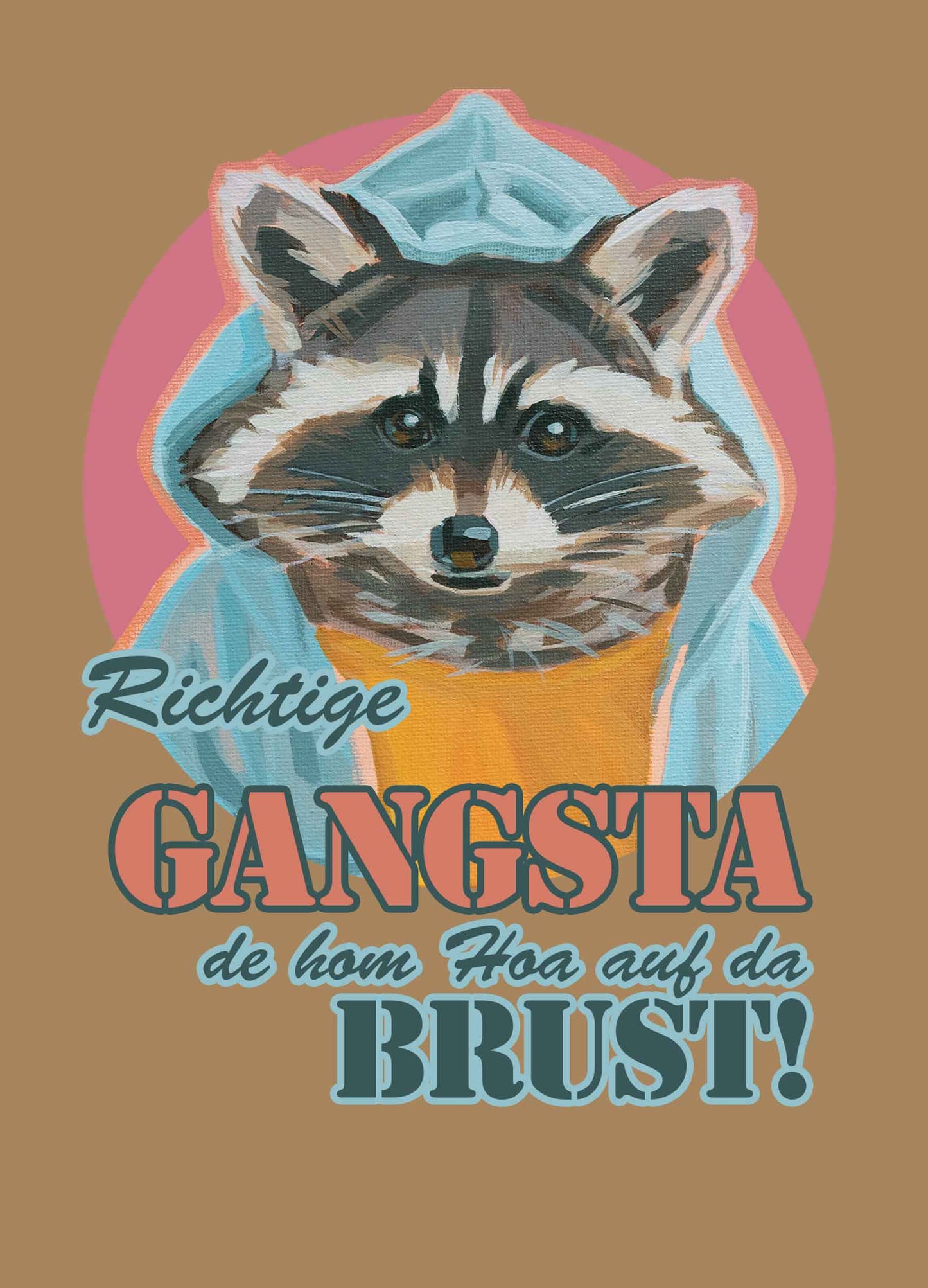 Postcard in retro look, gangsta bear