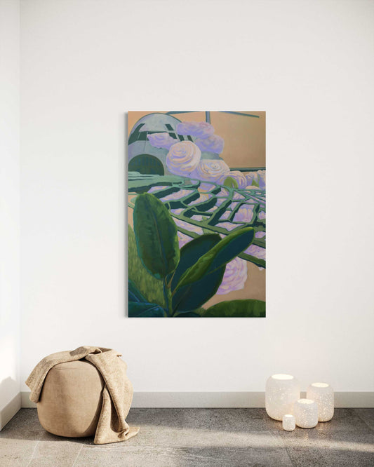 2019, Rosen und Terrasse, 150 x 100