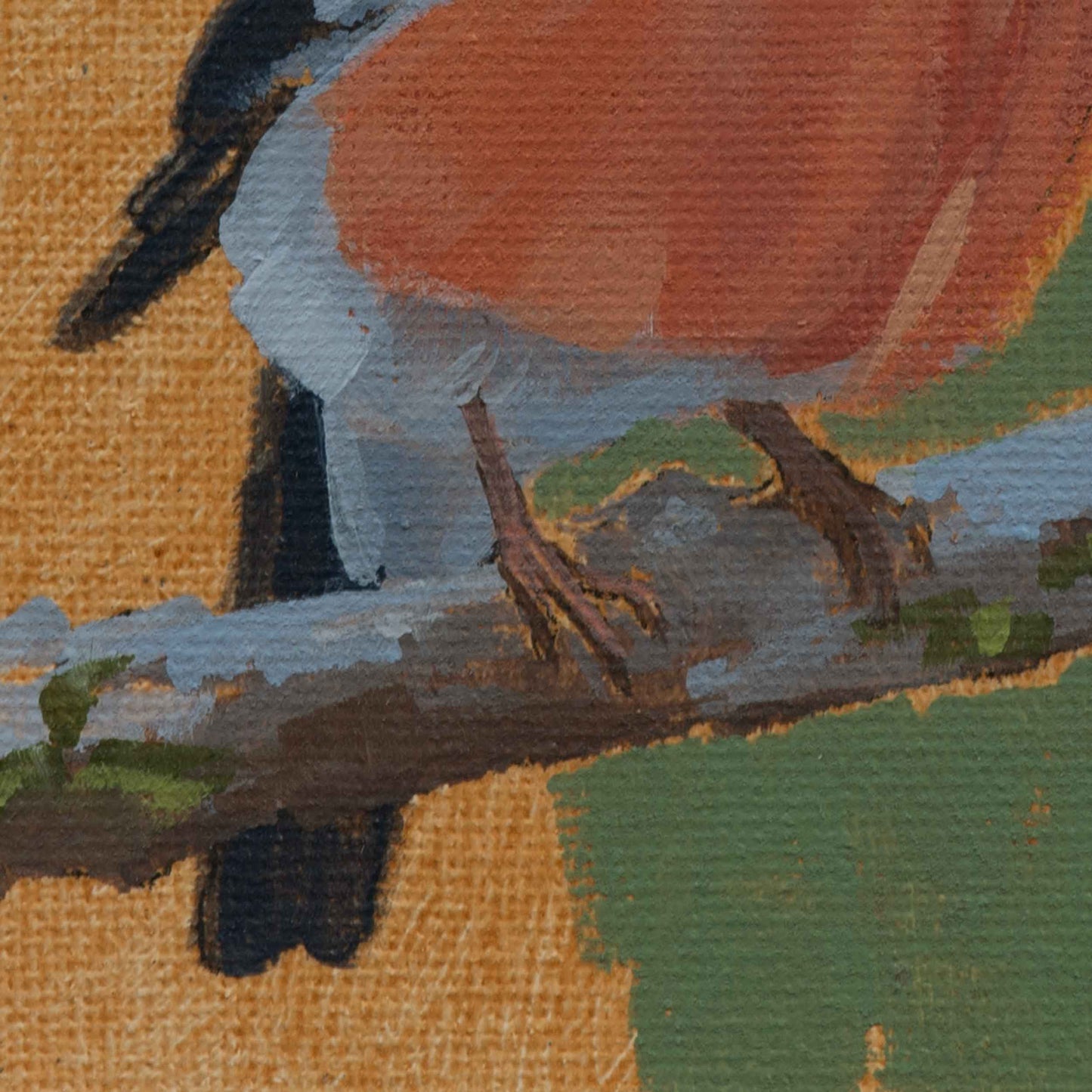 Gimpel, Unikat, Malerei, handgemaltes Einzelstück, 10x15 cm