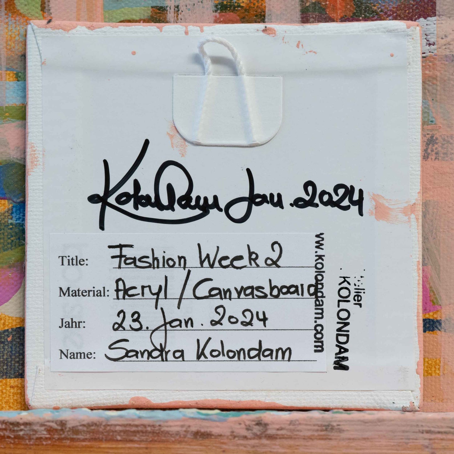 Fashion Week 2, Unikat, Malerei, handgemaltes Einzelstück, 10 x 10 cm, mit Bilderrahmen