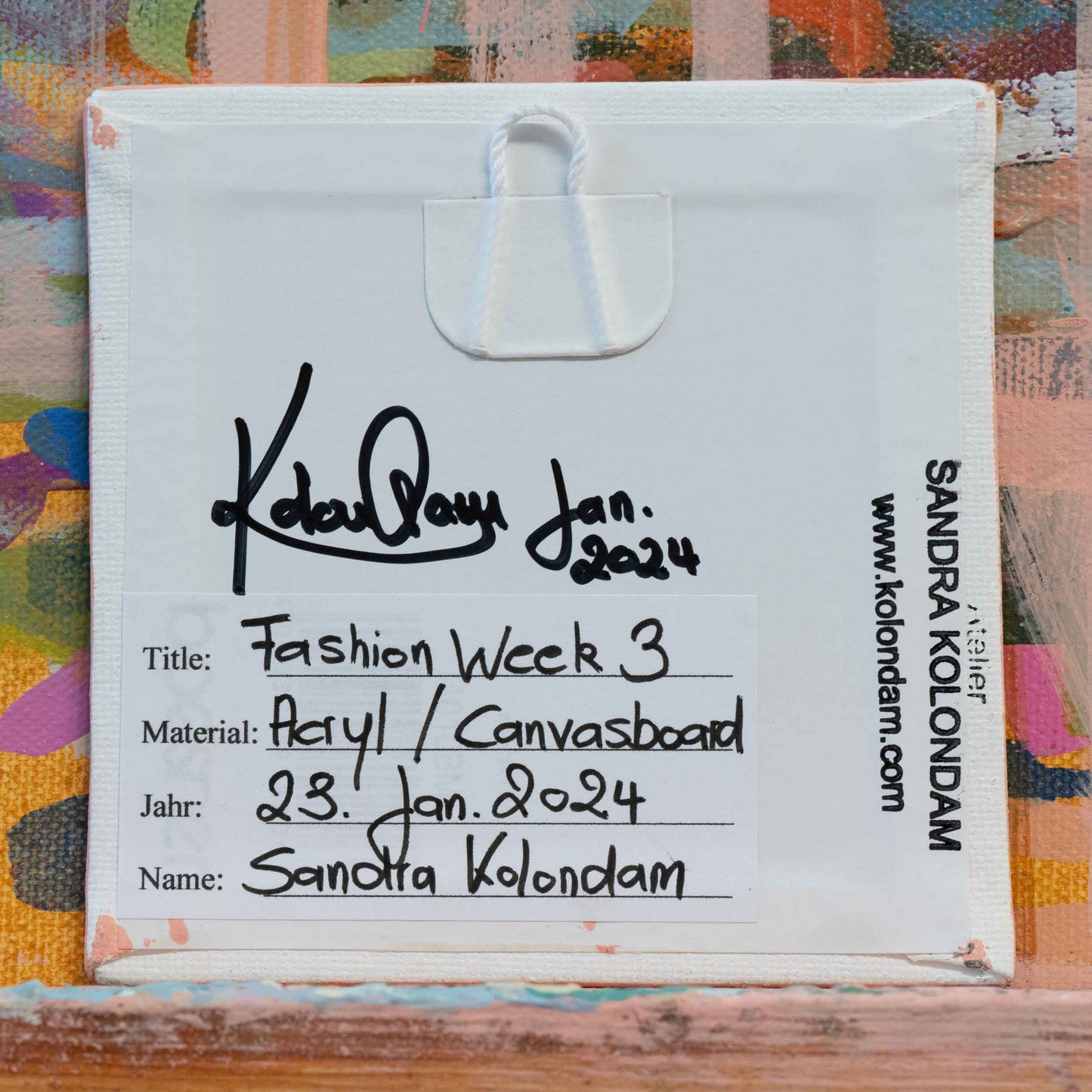 Fashion Week 3, Unikat, Malerei, handgemaltes Einzelstück, 10 x 10 cm, mit Bilderrahmen