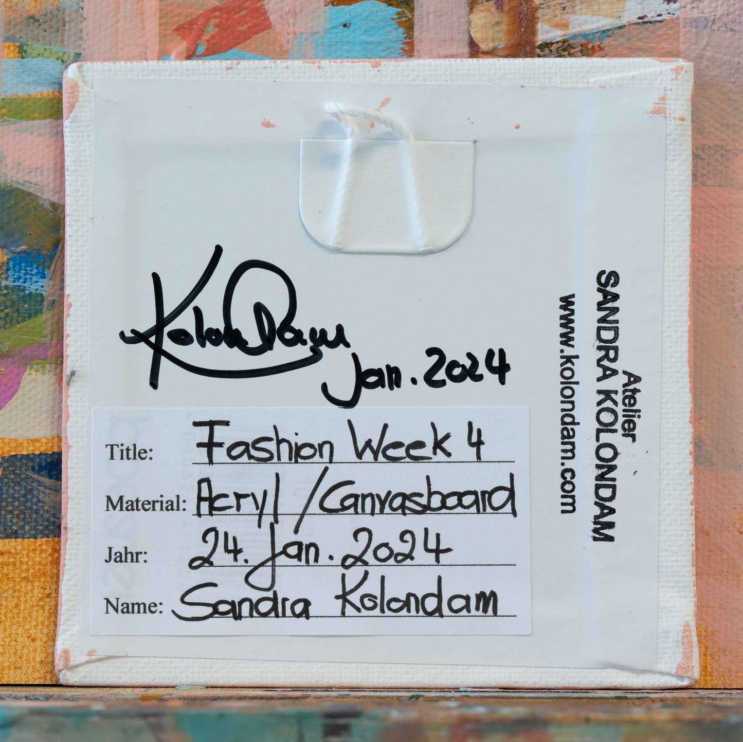 Fashion Week 4, Unikat, Malerei, handgemaltes Einzelstück, 10 x 10 cm, mit Bilderrahmen