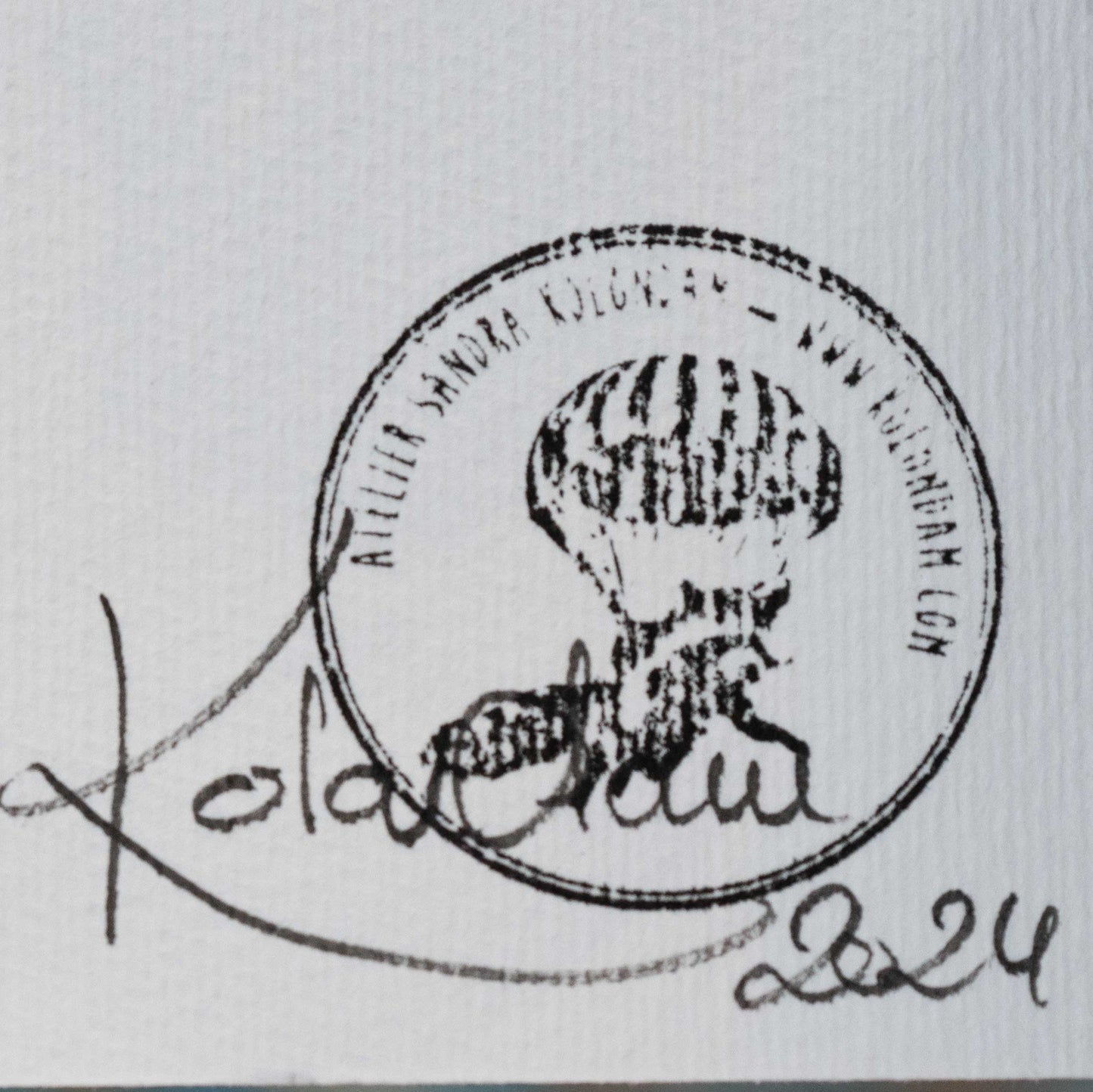 Pocket Art, Fine Art Print auf Büttenpapier im Rahmen, 10 x 10 cm, Rocket Mops