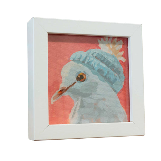 Pigeon Florentine, fine art print with picture frame, 10 x 10 cm