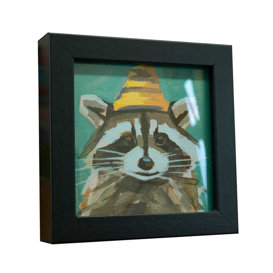 Wool hat 5, fine art print with picture frame, 10 x 10 cm