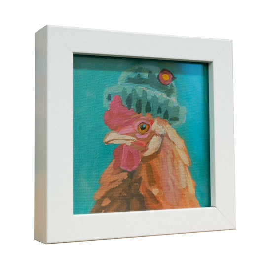 Chica, fine art print with picture frame, 10 x 10 cm
