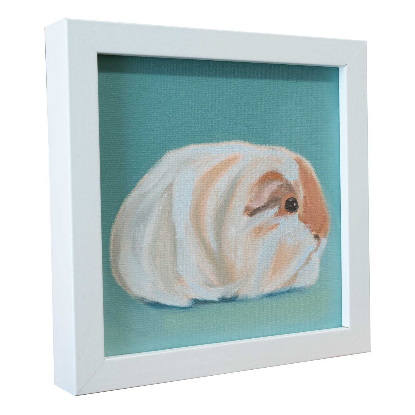 Guinea pig, unique, oil painting, single piece, 15 x 15 cm