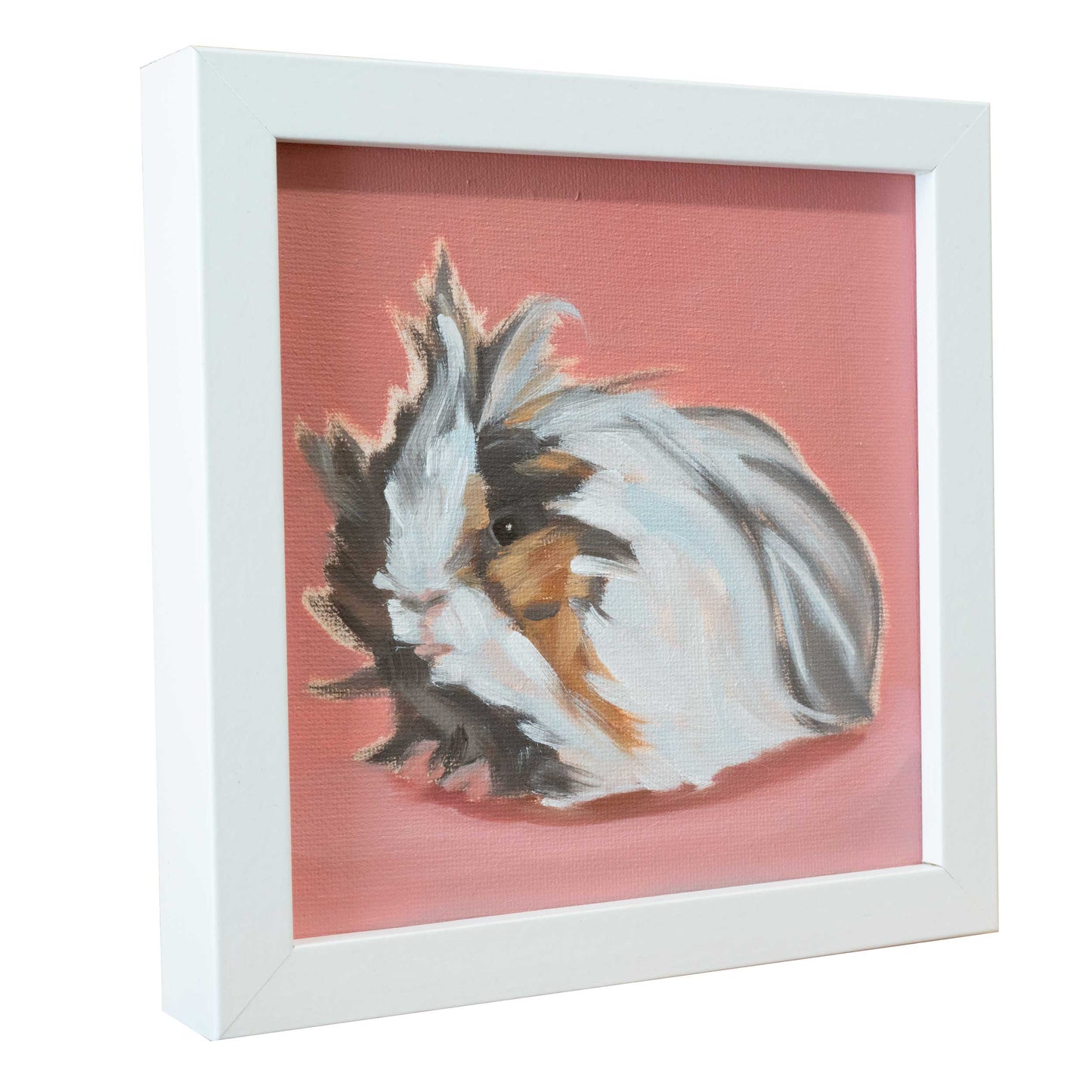 Guinea pig, unique, oil painting, single piece, 15 x 15 cm