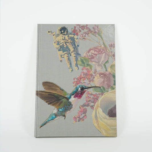 Notebook, astronaut and hummingbird, A5 format 