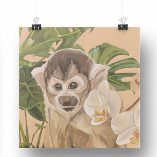 Art Card, skull monkey Oskar, 20x20 cm